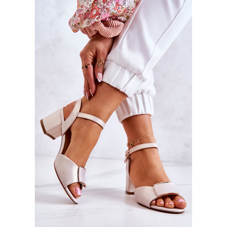 Sergio Leone Tacones de cuero ecológico beige 2