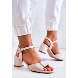 Sergio Leone Tacones de cuero ecológico beige 4