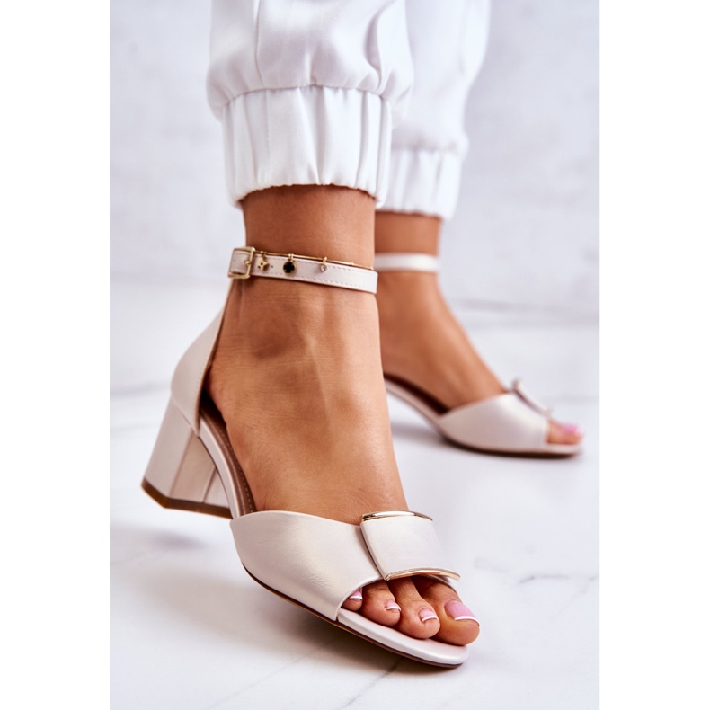 Sergio Leone Sandalias De Piel Con Adorno Floren Beige 2