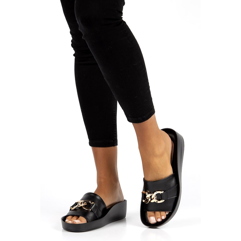 Zapatillas de piel Filippo DK3590/22 Bk negro 1