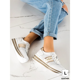 Ever Zapatillas deportivas para mujer Filippo DP1414 blanco y dorado 4