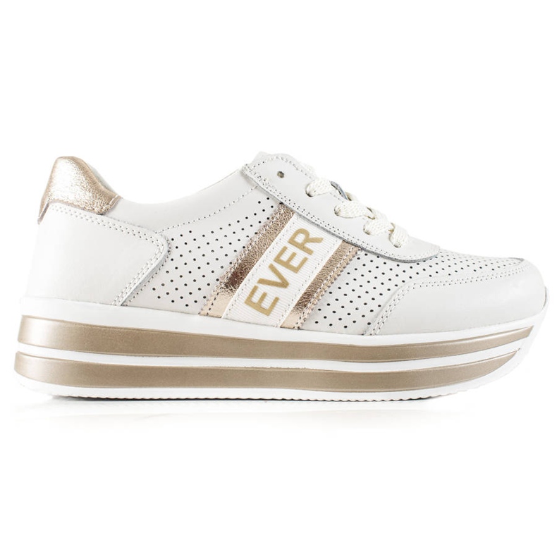 Ever Zapatillas deportivas para mujer Filippo DP1414 blanco y dorado 1