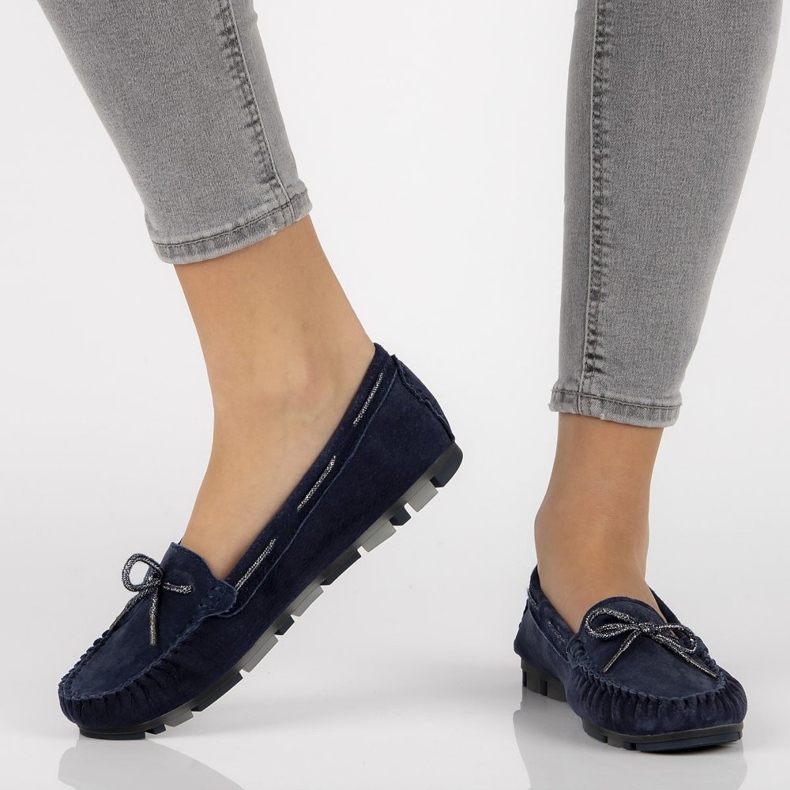 Mocasines de piel Filippo DP1203/20 Nv azul marino 1