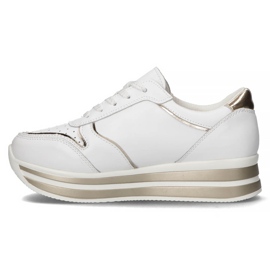 Zapatillas de cuero Filippo DP3682 / 22 WH blanco dorado 4