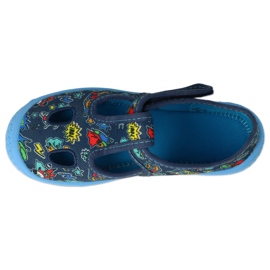Pantuflas infantiles befado con velcro 533P021 azul 3