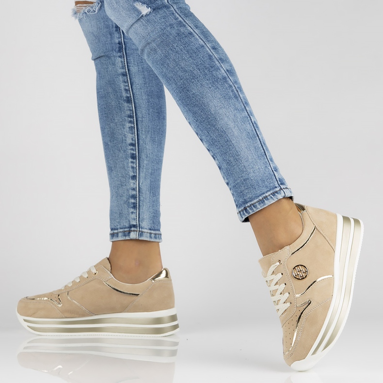 Zapatillas de cuero Filippo DP3682 / 22 Be beige 2