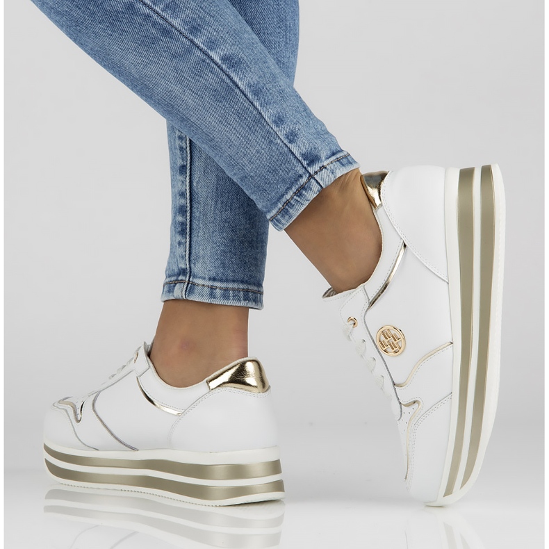 Zapatillas de cuero Filippo DP3682 / 22 Wh blanco 2 Zapatillas de cuero Filippo DP3682 / 22 Wh blanco 2