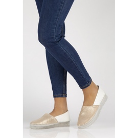 Zapatos de cuero Filippo DP2147 / 22 Wh Go blanco dorado 7