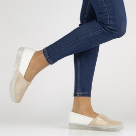 Zapatos de cuero Filippo DP2147 / 22 Wh Go blanco dorado 5