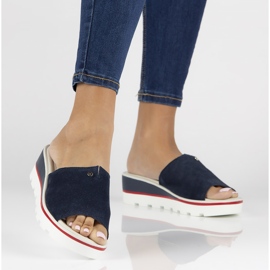 Babuchas de piel Filippo DK3635/22 Nv azul marino 7