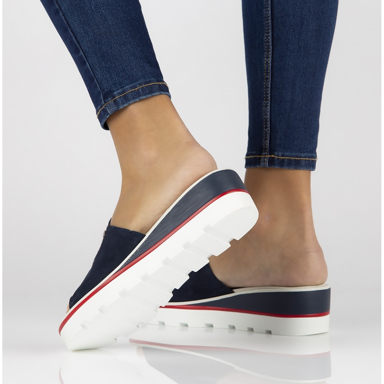 Babuchas de piel Filippo DK3635/22 Nv azul marino 1