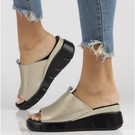 Babuchas de piel Filippo DK3594/22 Go dorado 6