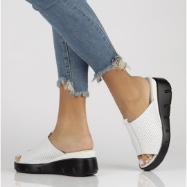 Zapatillas de cuero Filippo DK3594 / 22 Wh blanco 6