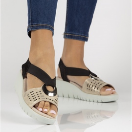 Sandalias de piel Filippo DS3501/22 Go Bk dorado negro 5