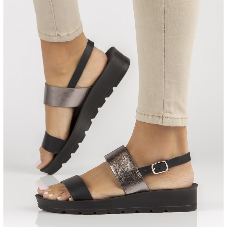 Filippo DS3612/22 Bk sandalias negras negro plata 1