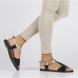 Filippo DS2099/22 Bk sandalias negras negro dorado 3