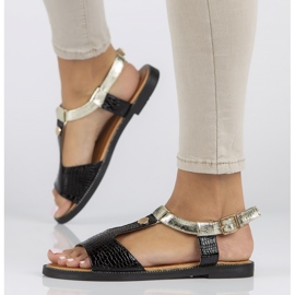 Filippo DS2099/22 Bk sandalias negras negro dorado 5