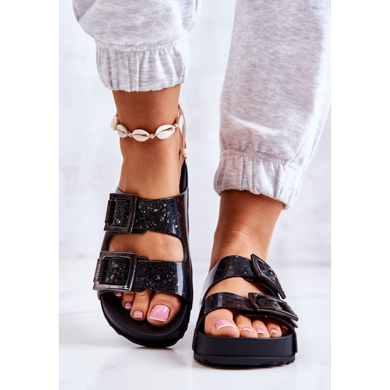 Sandalias Mujer Goma Glitter ZAXY HH285158 Negro 1