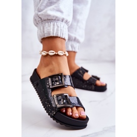 Sandalias Mujer Goma Glitter ZAXY HH285158 Negro 4