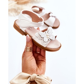 S.Barski Sandalias Infantiles Piel Mariposa Blanco Rolly 3