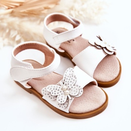 S.Barski Sandalias Infantiles Piel Mariposa Blanco Rolly 4