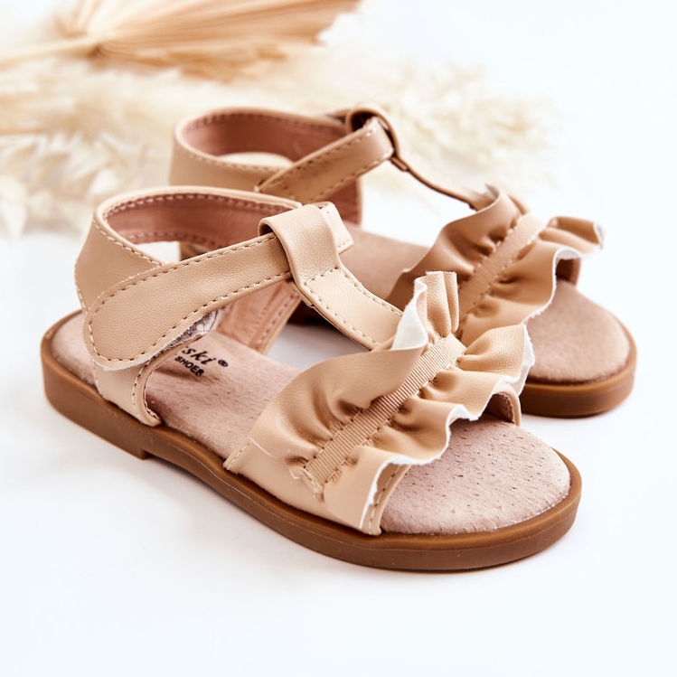 S.Barski Sandalias Infantiles Con Velcro Beige Lussia 1
