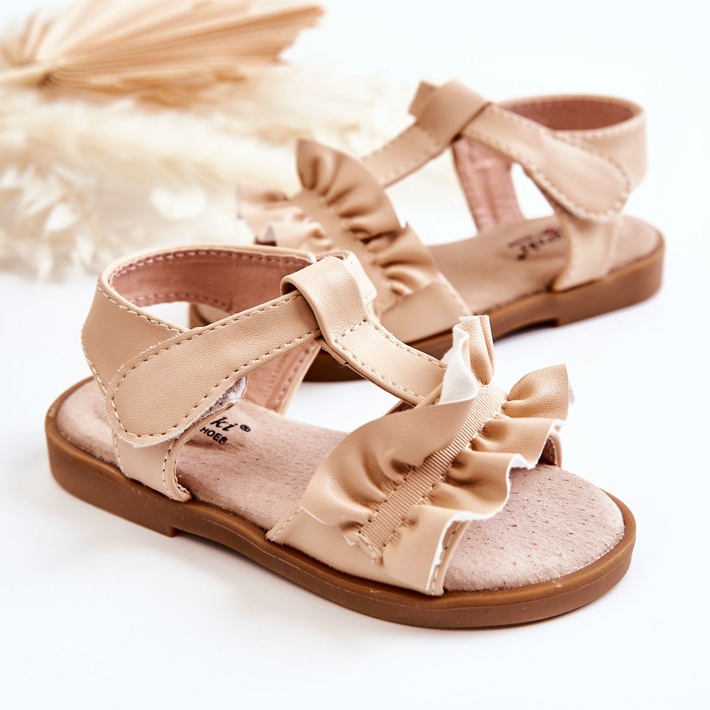 S.Barski Sandalias Infantiles Con Velcro Beige Lussia 2