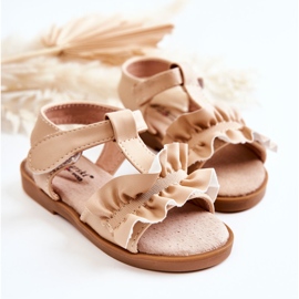 S.Barski Sandalias Infantiles Con Velcro Beige Lussia 4