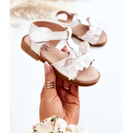 S.Barski Sandalias Infantiles Con Velcro Blanco Lussia 3