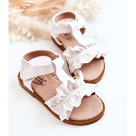 S.Barski Sandalias Infantiles Con Velcro Blanco Lussia 4
