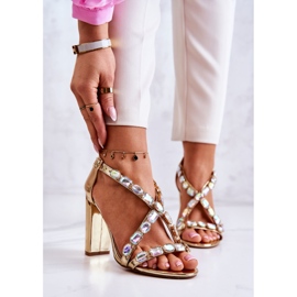 S.Barski Sandalias Mujer Tacón Alto Lu Boo Dorado 8258-1 Vernee 2