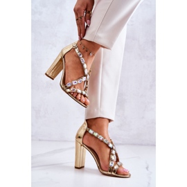 S.Barski Sandalias Mujer Tacón Alto Lu Boo Dorado 8258-1 Vernee 5