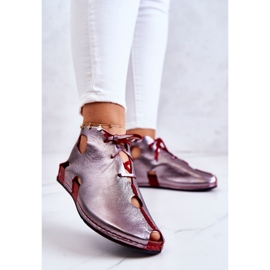 Botas Cuero Ligero Maciejka 03426-20 Plata-Rojo 2