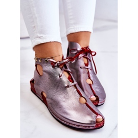Botas Cuero Ligero Maciejka 03426-20 Plata-Rojo 5