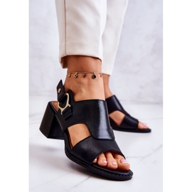 Sandalias Piel Tacón Alto La.Fi Negro Leratto 4