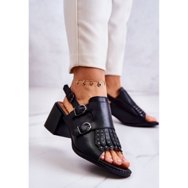 Sandalias Piel Tachuelas La.Fi Negro Casilla 2