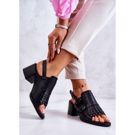 Sandalias Piel Tachuelas La.Fi Negro Casilla 3