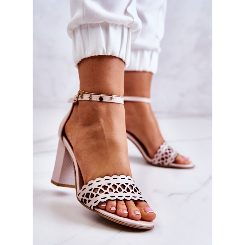 Lewski Shoes Sandalias Piel Calado Lewski 2869 Rosa Perla beige 2