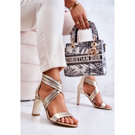 Sandalias Mujer Piel Con Cremallera Lewski Shoes 3138 Dorado 4
