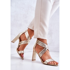 Sandalias Mujer Piel Con Cremallera Lewski Shoes 3138 Dorado 3
