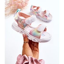 PJ2 Sandalias Infantiles Clásicas Con Velcro Multicolor Darrin rosado 5