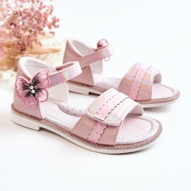 PJ2 Sandalias Infantiles Con Mariposa Rosa Nicoll rosado 2 PJ2 Sandalias Infantiles Con Mariposa Rosa Nicoll rosado 2
