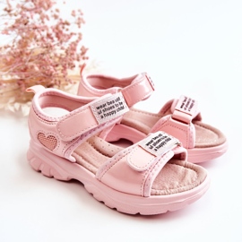 PJ2 Sandalias Infantiles De Piel Con Velcro Amoss Rosa ['rosa'] 1