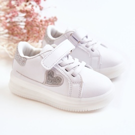 PA1 Deportivas Infantiles De Piel Con Velcros Blanco Baylene 3