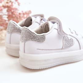 PA1 Deportivas Infantiles De Piel Con Velcros Blanco Baylene 2