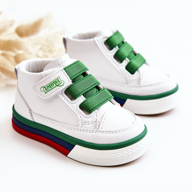 PA1 Zapatillas Altas Infantiles Blancas y Verdes Baxter ['blanco verde'] blanco 1