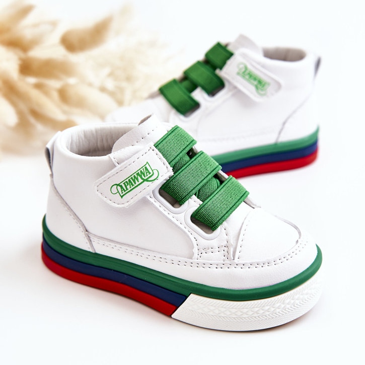 PA1 Zapatillas Altas Infantiles Blancas y Verdes Baxter ['blanco verde'] blanco 2
