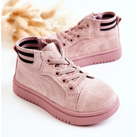 PA1 Zapatillas Infantiles Altas Con Cremallera Boone Rosa rosado 4
