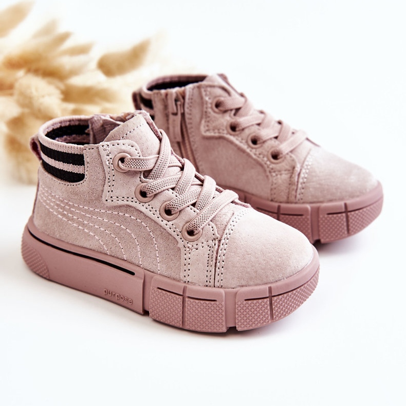 PA1 Zapatillas Infantiles Altas Con Cremallera Boone Rosa rosado 1