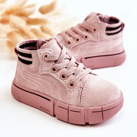 PA1 Zapatillas Infantiles Altas Con Cremallera Boone Rosa 2